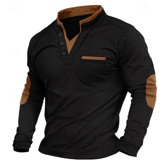 Stanley Stand Collar Long Sleeve Henley_1