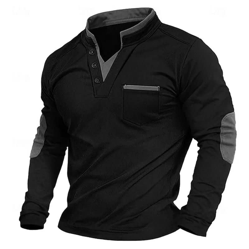 Stanley Stand Collar Long Sleeve Henley