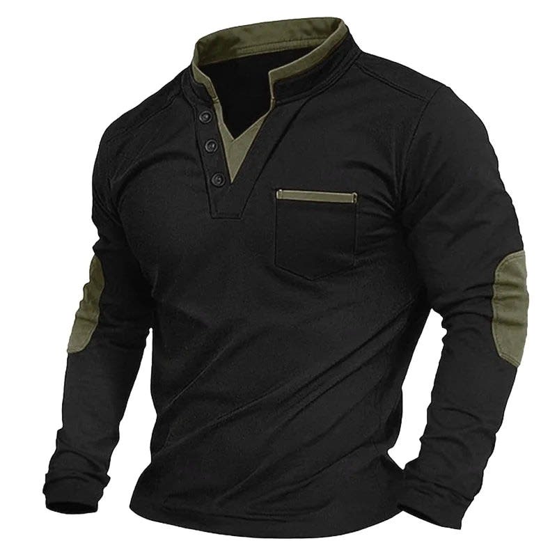 Stanley Stand Collar Long Sleeve Henley