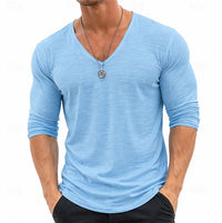 Tanner Slub Knit V Neck Long Sleeve Tee