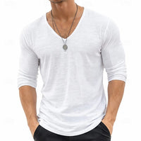 Tanner Slub Knit V Neck Long Sleeve Tee