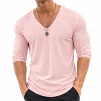 Tanner Slub Knit V Neck Long Sleeve Tee