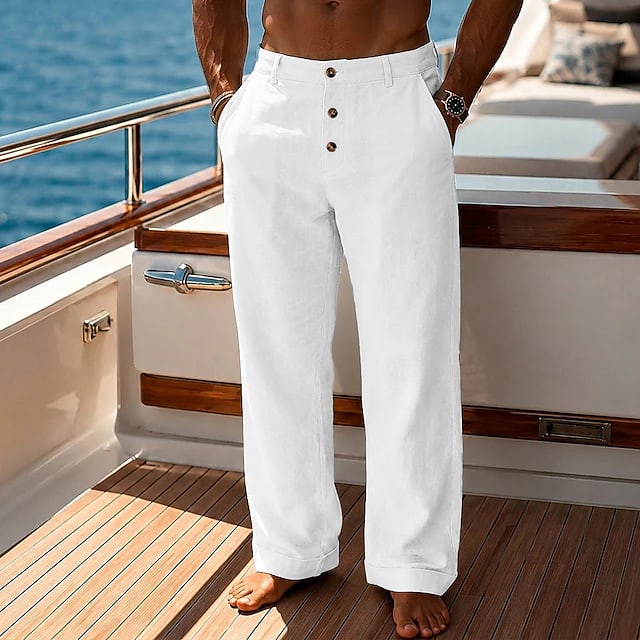 Calder Button Fly Wide Leg Trousers