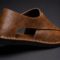 Leander Textured Leather Open Toe Sandals
