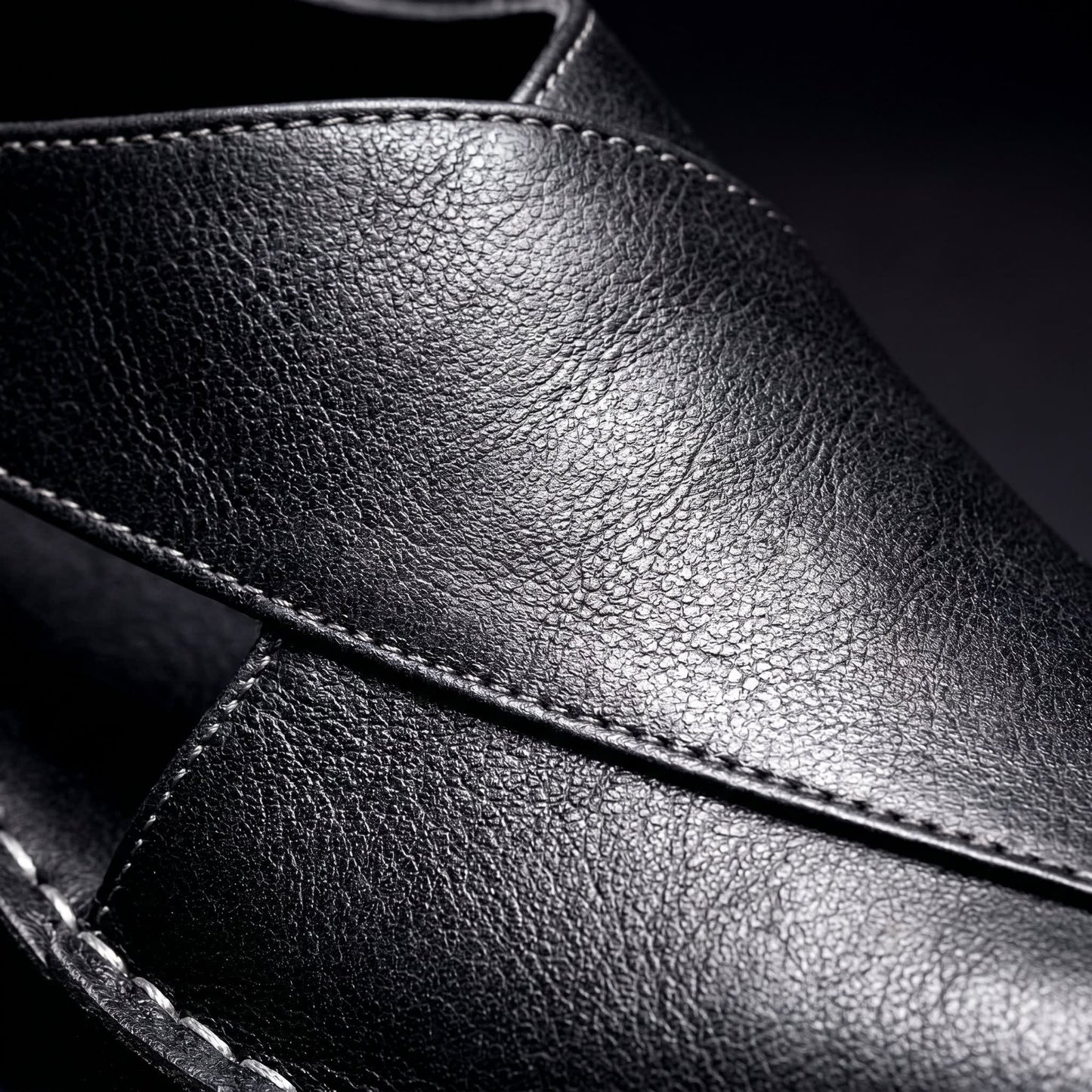 Leander Textured Leather Open Toe Sandals_7