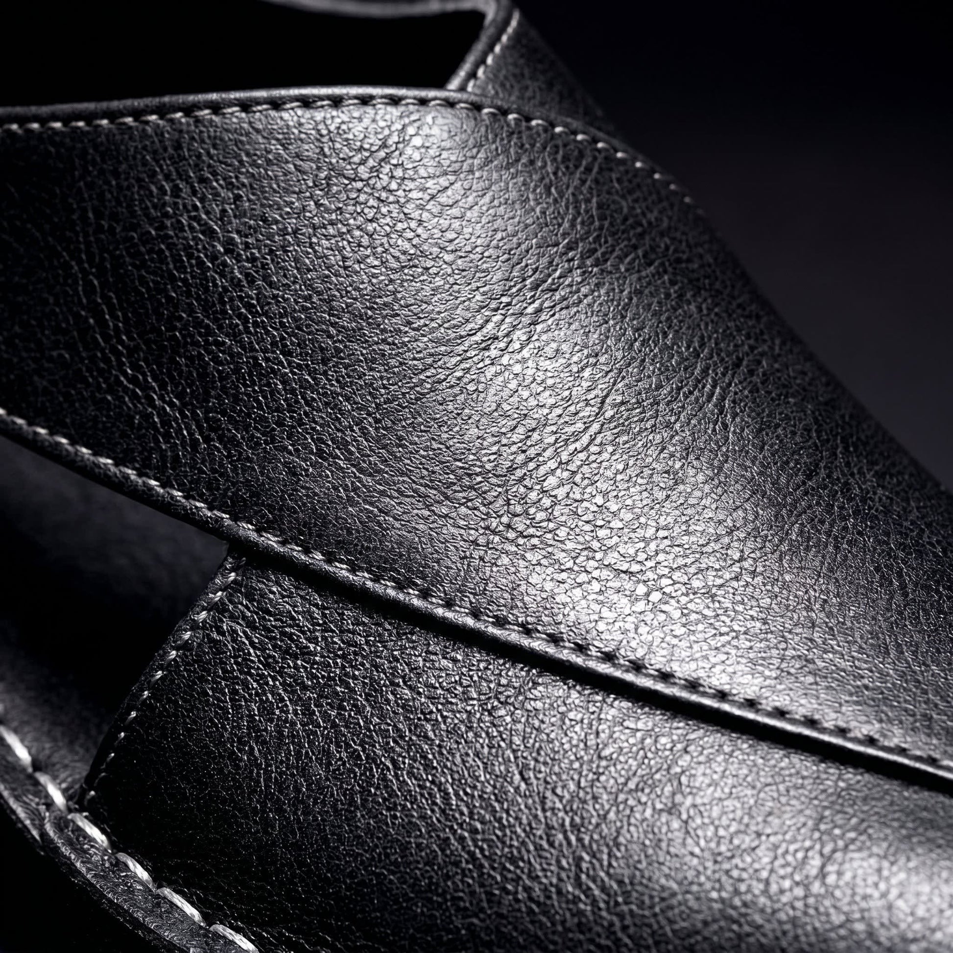 Leander Textured Leather Open Toe Sandals_7