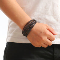 Drake Braided Faux Leather Bracelet
