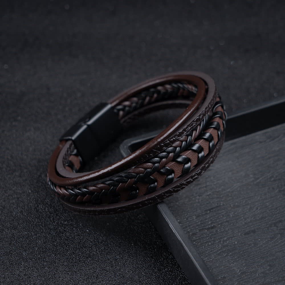 Drake Braided Faux Leather Bracelet
