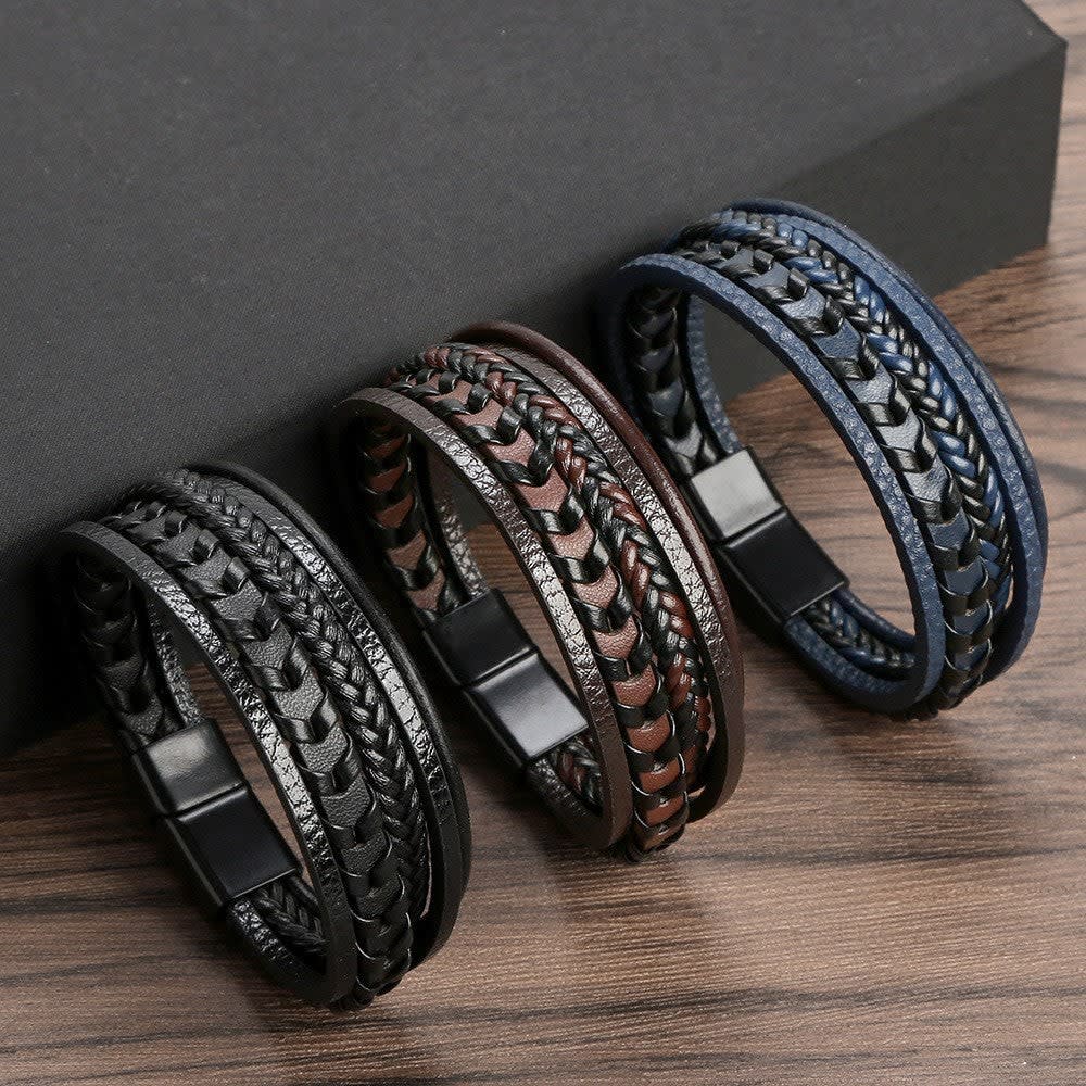 Drake Braided Faux Leather Bracelet