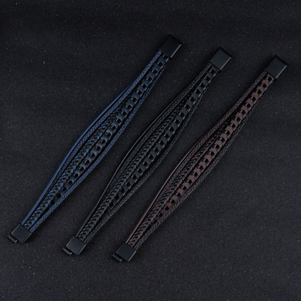 Drake Braided Faux Leather Bracelet