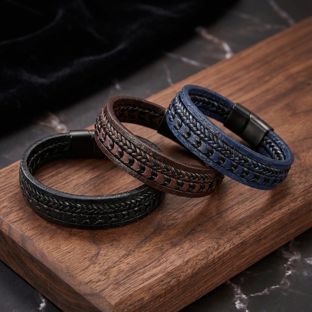 Drake Braided Faux Leather Bracelet