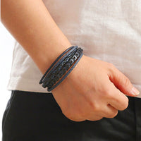 Drake Braided Faux Leather Bracelet