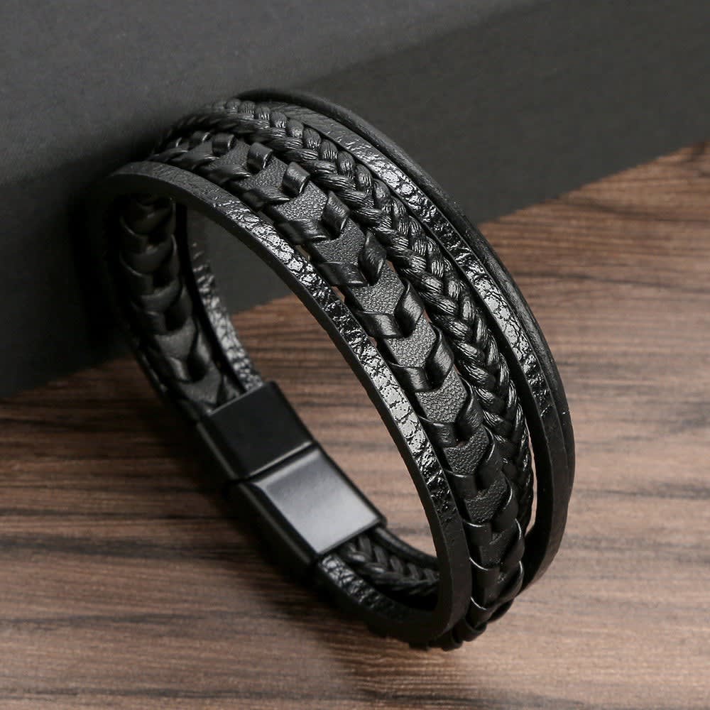Drake Braided Faux Leather Bracelet