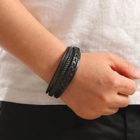 Drake Braided Faux Leather Bracelet