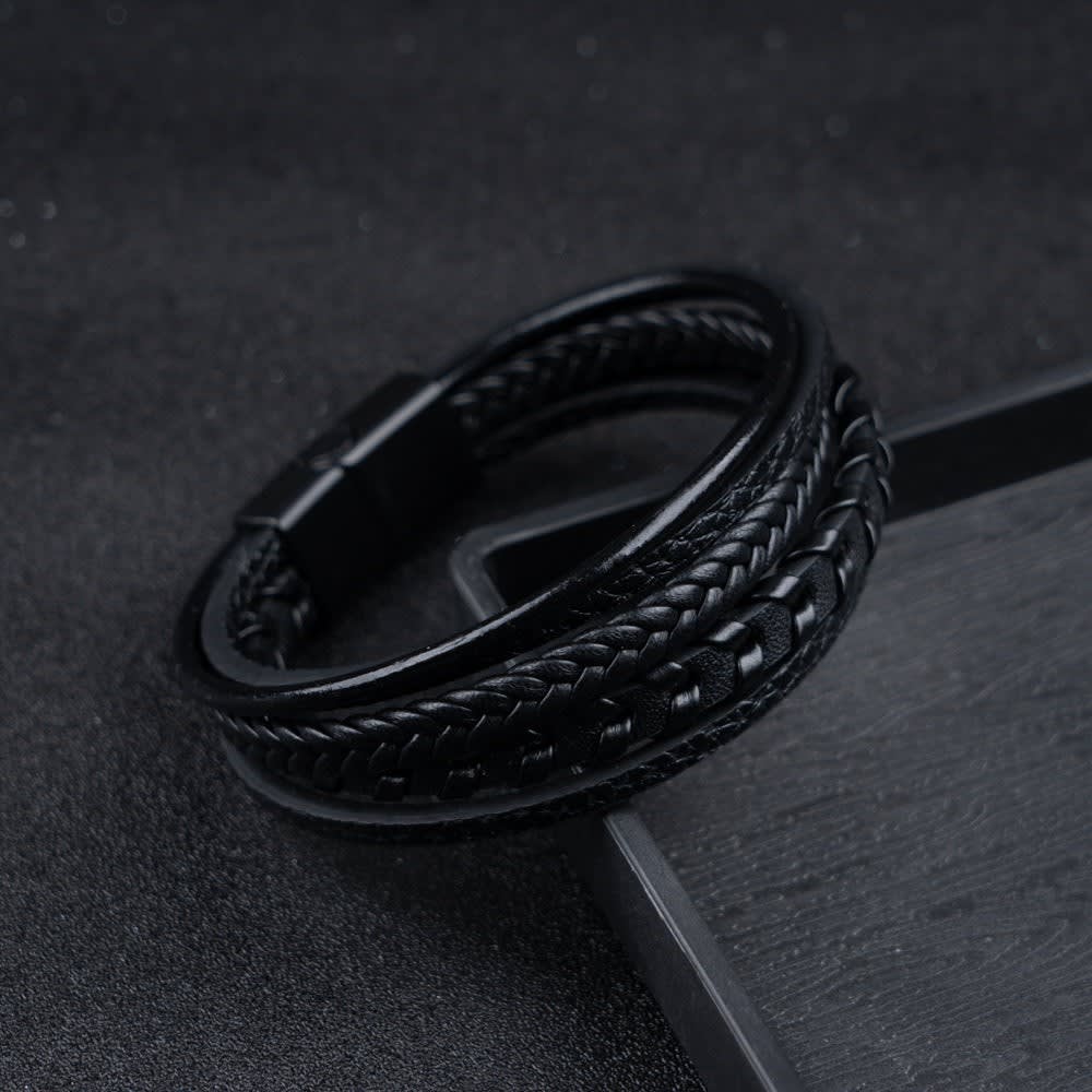 Drake Braided Faux Leather Bracelet