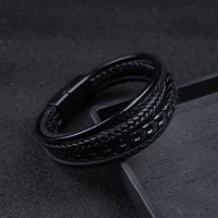 Drake Braided Faux Leather Bracelet