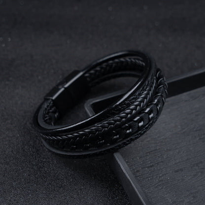 Drake Braided Faux Leather Bracelet_8