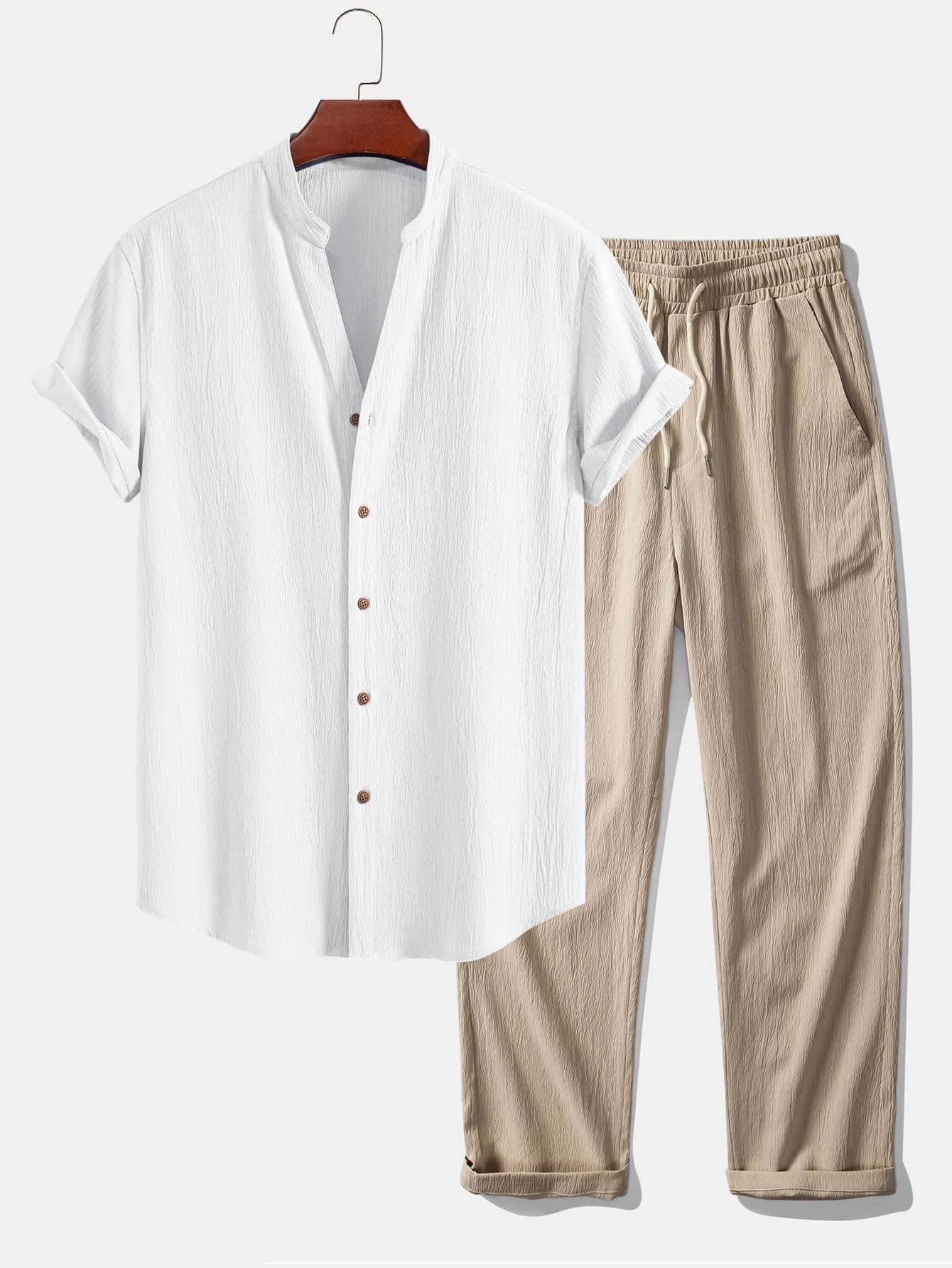 Nolan Band Collar Shirt and Trouser Set_2
