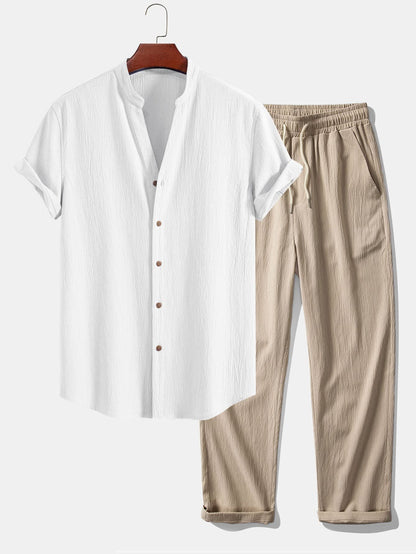 Nolan Band Collar Shirt and Trouser Set_2