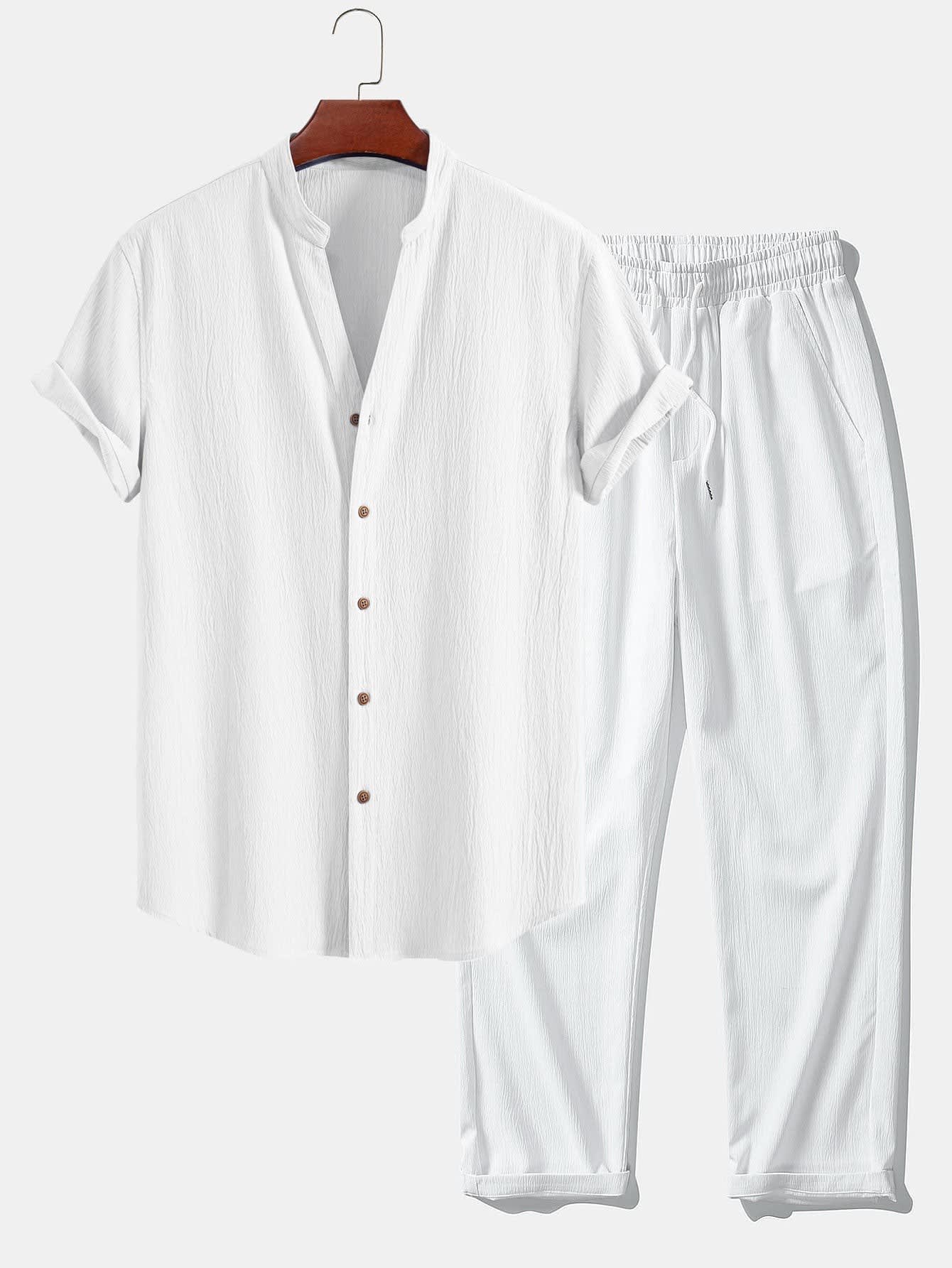 Nolan Band Collar Shirt and Trouser Set_4