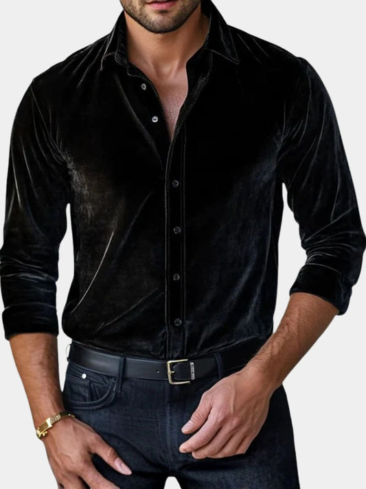 Alonzo Velvet Long Sleeve Shirt_1