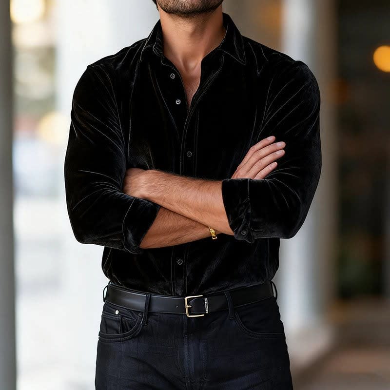 Alonzo Velvet Long Sleeve Shirt