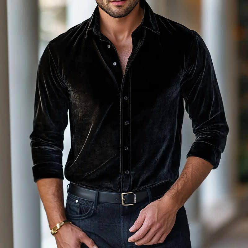 Alonzo Velvet Long Sleeve Shirt