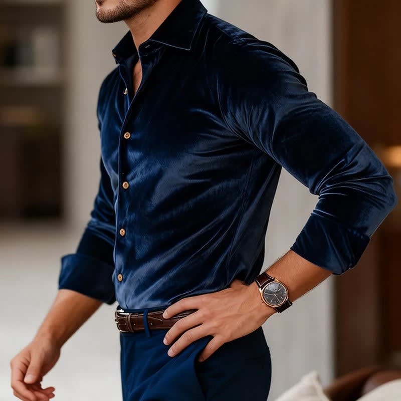 Alonzo Velvet Long Sleeve Shirt