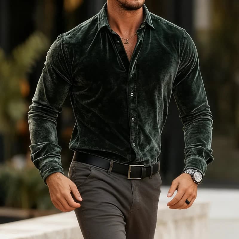 Alonzo Velvet Long Sleeve Shirt