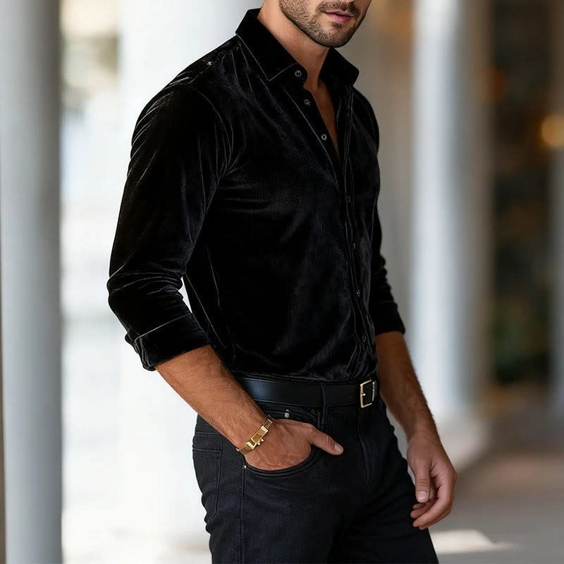 Alonzo Velvet Long Sleeve Shirt