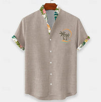 Arran Palm Embroidery Short Sleeve Shirt