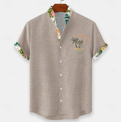 Arran Palm Embroidery Short Sleeve Shirt_2