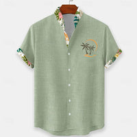 Arran Palm Embroidery Short Sleeve Shirt