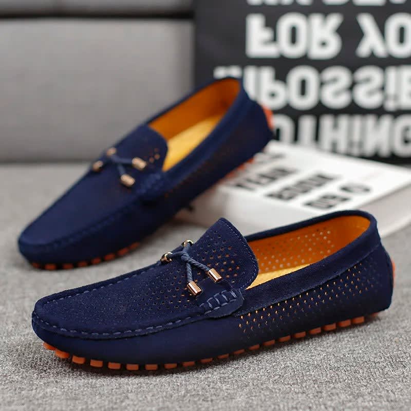 Aiden Perforated Suede Driving Loafers_10
