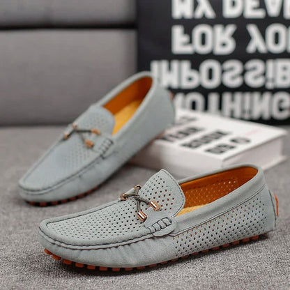 Aiden Perforated Suede Driving Loafers_11
