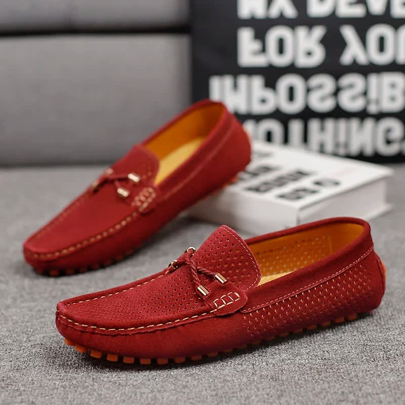 Aiden Perforated Suede Driving Loafers_12