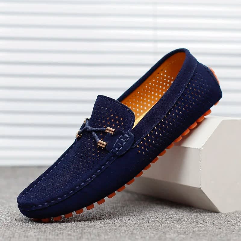 Aiden Perforated Suede Driving Loafers_6