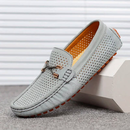 Aiden Perforated Suede Driving Loafers_7