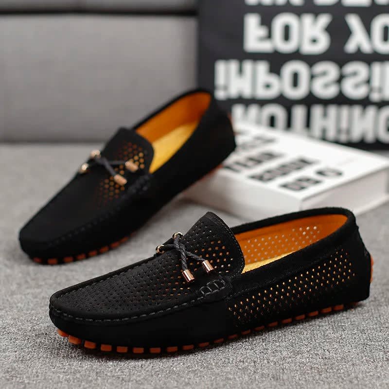 Aiden Perforated Suede Driving Loafers_9