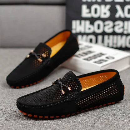Aiden Perforated Suede Driving Loafers_9