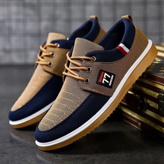 Landon Two Tone Canvas Lace Up Sneakers_1