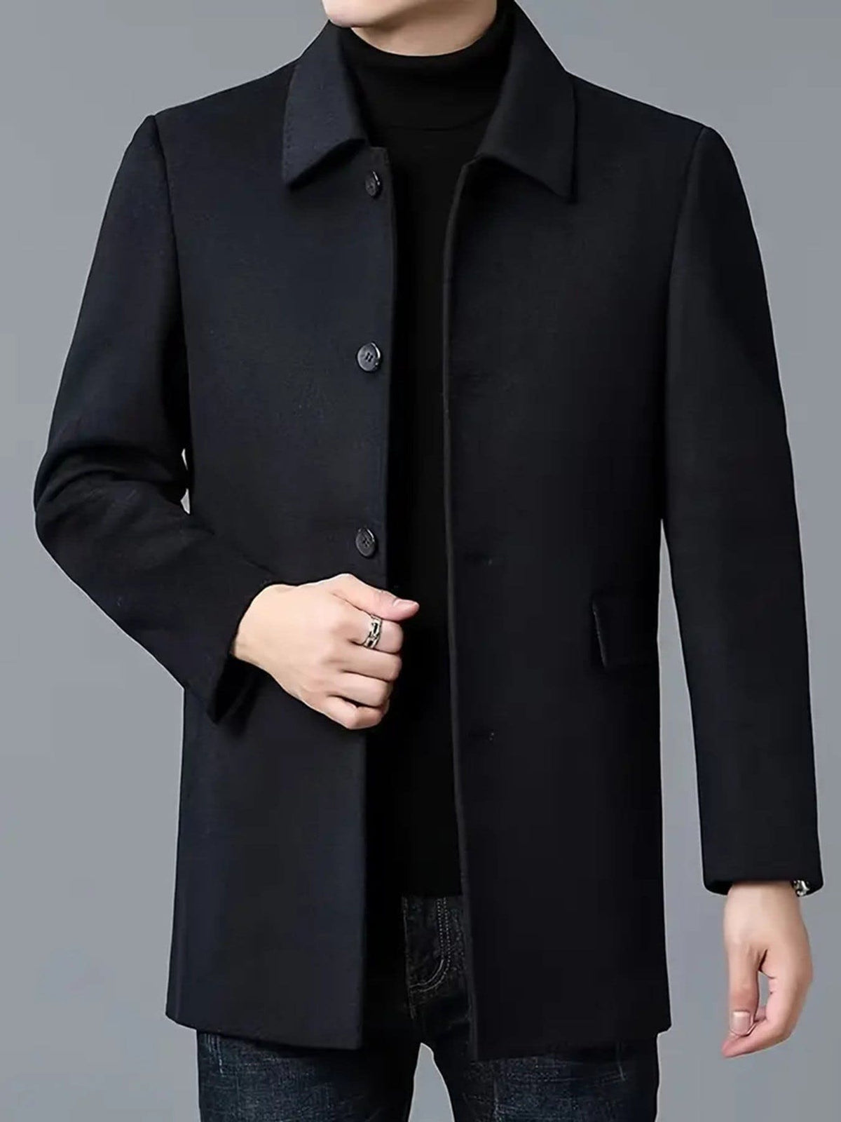 Kavanagh Textured Single Breasted Coat