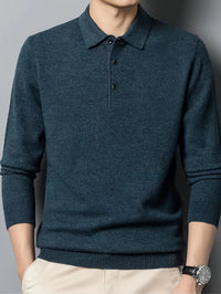 Kasper Fine Knit Long Sleeve Polo