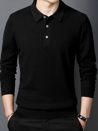 Kasper Fine Knit Long Sleeve Polo