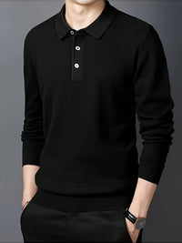Kasper Fine Knit Long Sleeve Polo