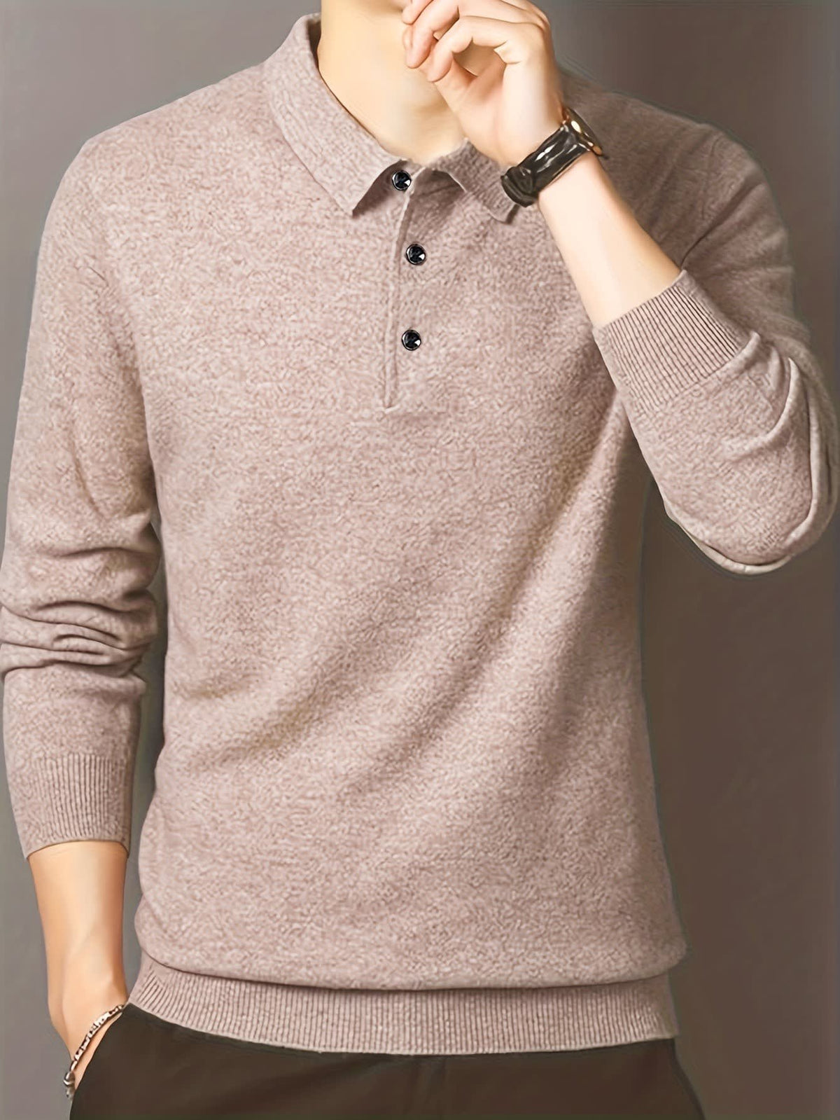 Kasper Fine Knit Long Sleeve Polo