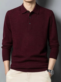 Kasper Fine Knit Long Sleeve Polo