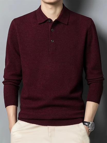 Kasper Fine Knit Long Sleeve Polo_4