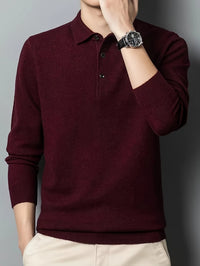 Kasper Fine Knit Long Sleeve Polo