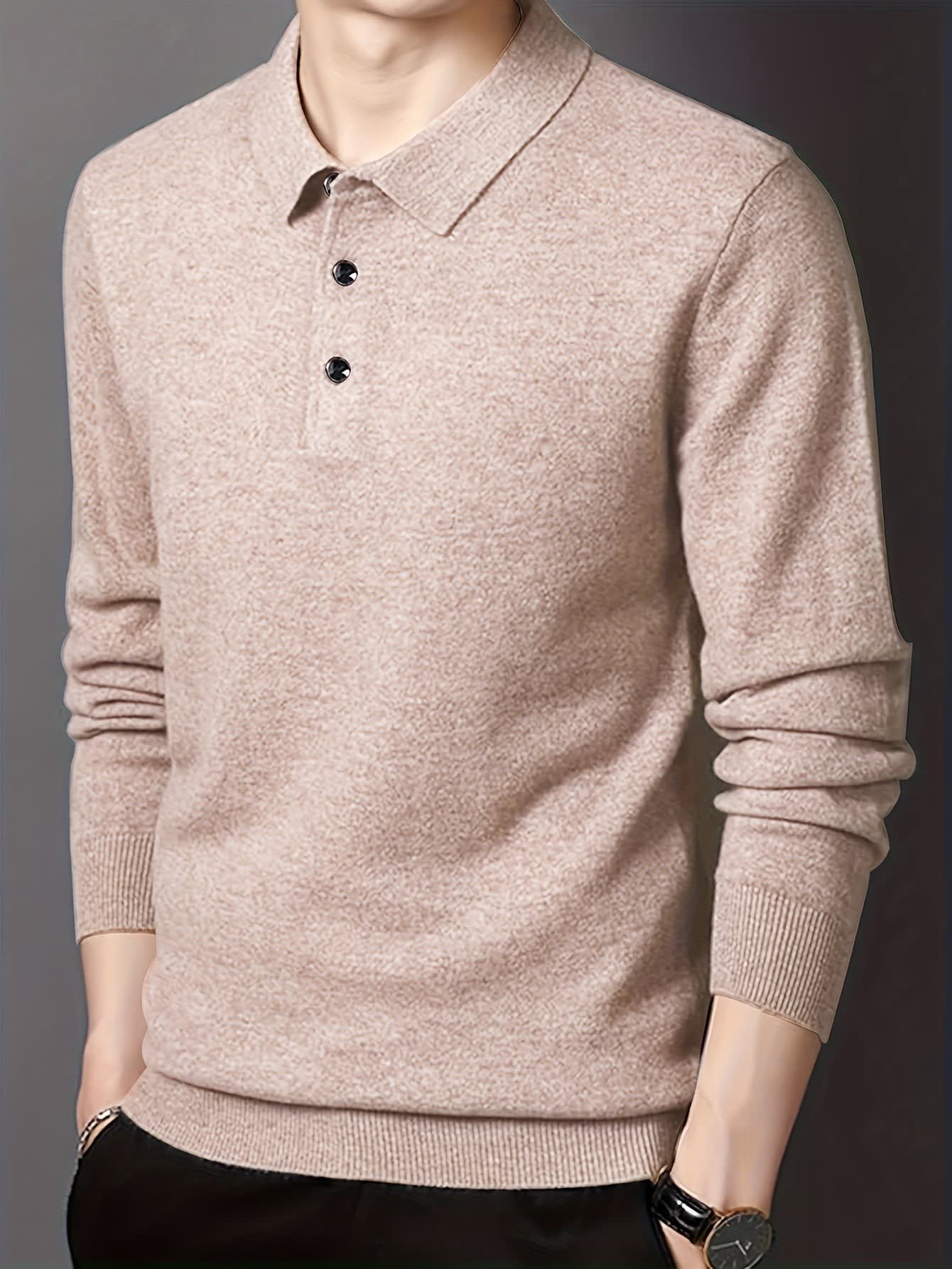 Kasper Fine Knit Long Sleeve Polo_7